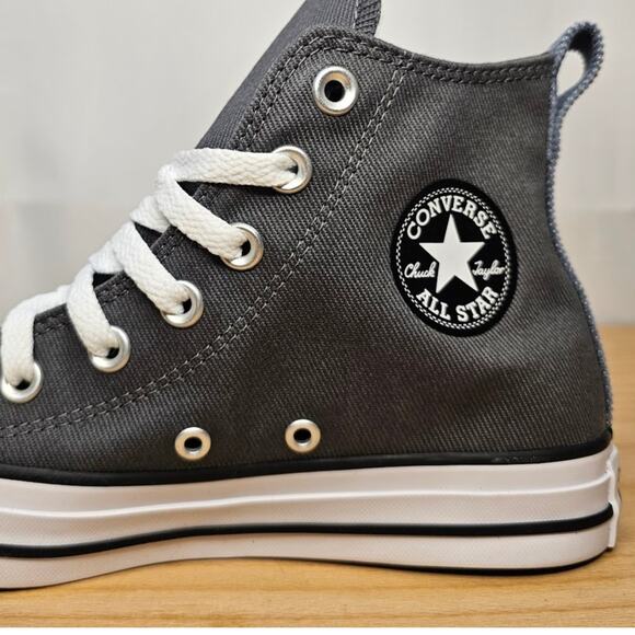Converse CTAS Canvas Hi Tops Brand New Women's 6.5 Cyber Grey #A02781F NWT - Picture 4 of 9